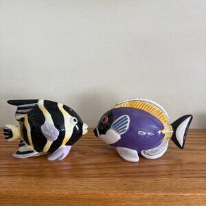 Vintage Sakura China CORAL REEF Fish Salt & Pepper Shakers